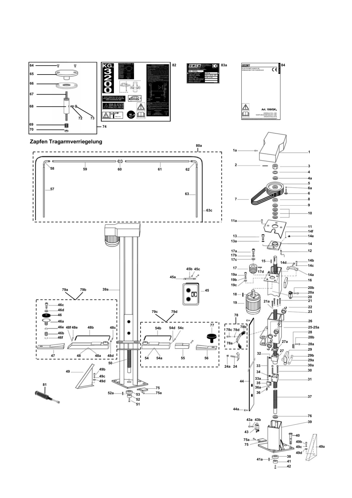 Exploded Drawing WEL 232B lifter complete