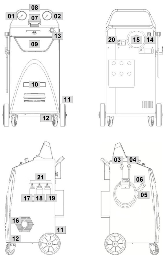 exploded drawing service unit