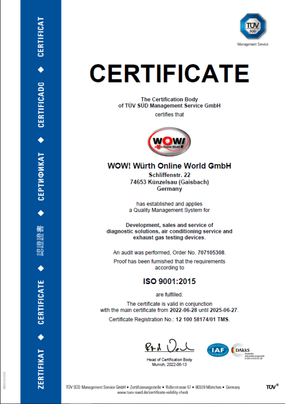 Certificate ISO 9001:2015